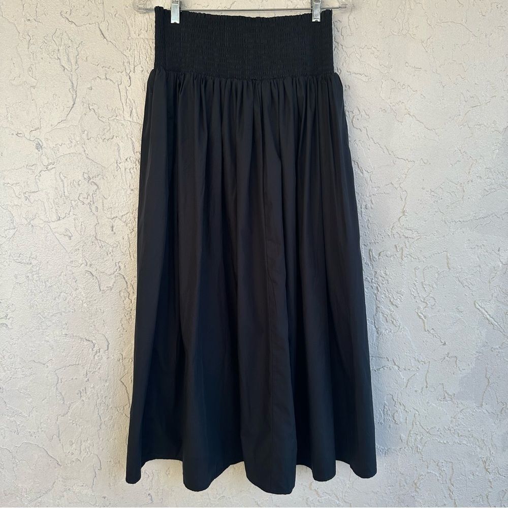 BANANA REPUBLIC Skirt Women Large Maxi A Line Modest Smocked Waist Black